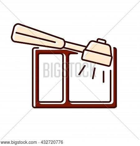 Coffee Knock Box Flat Icon. Container For Dumping Processed Ground. Color Filled Symbol. Isolated Ve