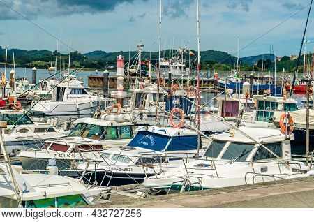 Santona, Spain - July 4, 2021: View Of Boats In The Port Of Santona, Spain