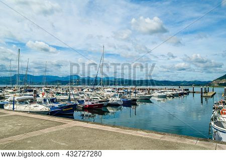 Santona, Spain - July 4, 2021: View Of Boats In The Port Of Santona, Spain