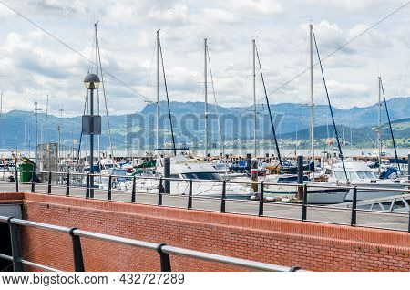 Santona, Spain - July 4, 2021: View Of Boats In The Port Of Santona, Spain