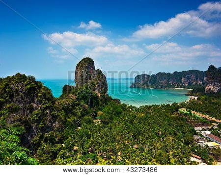 Tropical Beach-Landschaft-Panorama.Thailand