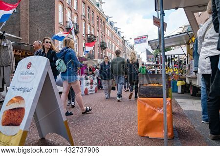 Amsterdam Netherlands - August 20 2017;  Albert Cuyp Street  Market In The City Popular With Locals 