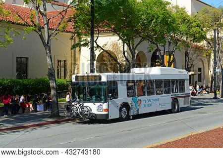 San Jose, Ca, Usa - Mar. 12, 2014: Santa Clara Valley Transportation Authority Vta Hybrid Bus Route 