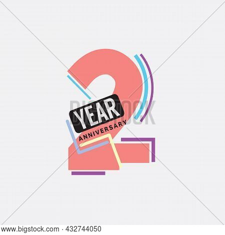 2th Years Anniversary Logo Birthday Celebration Abstract Design Vector Illustration. Eps 10