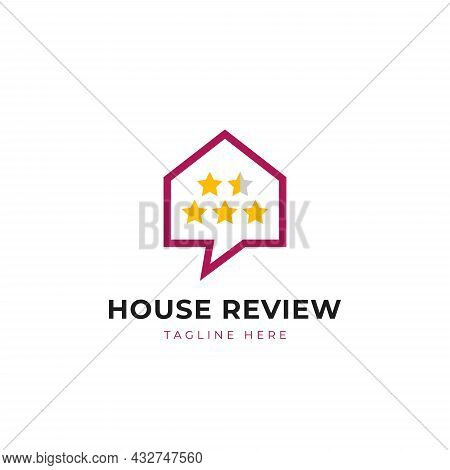 Home House Review Logo Icon In Bold Monoline Style