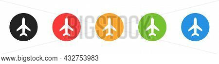 Aircraft Icons Set. Airport And Air Transport Concept. Vector Illustration