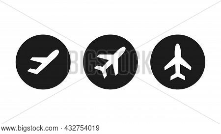 Aircraft Icons Set. Airport And Air Transport Concept. Vector Illustration