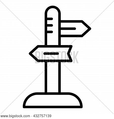 Wood Singpost Icon Outline Vector. Direction Pillar. Arrow Road