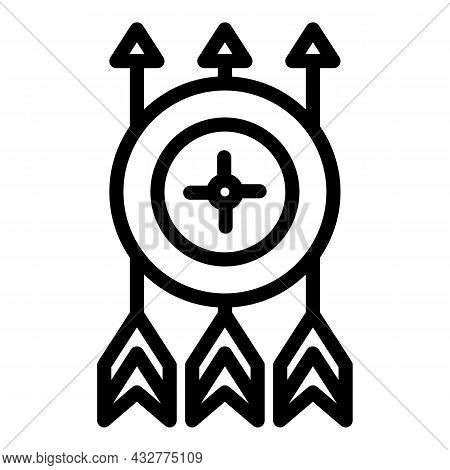 Aim Arrow Icon Outline Vector. Target Dart. Hit Goal