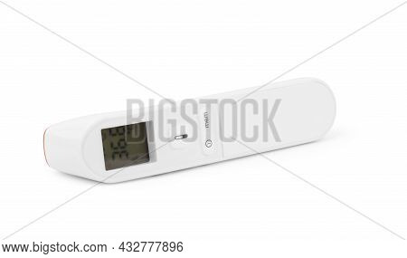 Digital Electronic Thermometer Isolated On White Fever, Flu, Diagnostic, On, Termometer, Celsius,