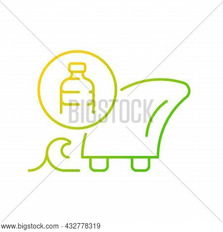 Surfboard Fins From Recycled Waste Gradient Linear Vector Icon. Eco-friendly Surfer. Recycling Bottl