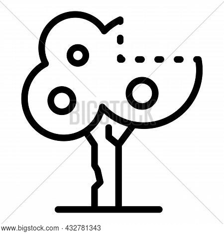 Arborist Tree Icon Outline Vector. Worker Chainsaw. Trimmer Saw