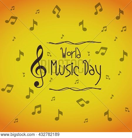 World Music Day With Yellow Base Color