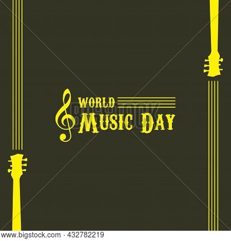 World Music Day With Yellow Base Color