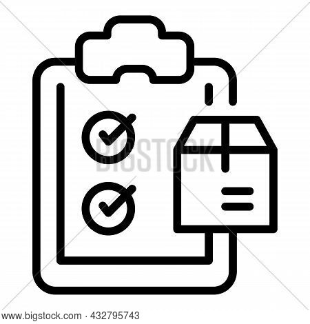 Checklist Parcel Icon Outline Vector. Delivery Box. Express Service