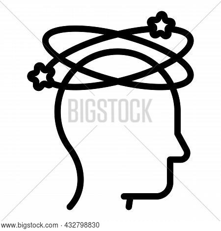 Vertigo Head Icon Outline Vector. Dizzy Headache. Feeling Confused