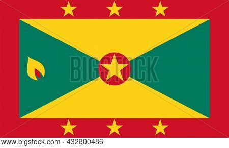 National Grenada Flag, Official Colors And Proportion Correctly. National Grenada Flag. Vector Illus