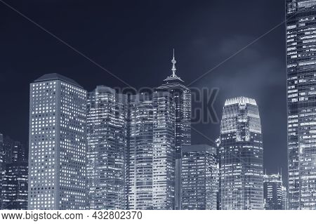 High Rise Office Building In Downtown Of Hong Kong City