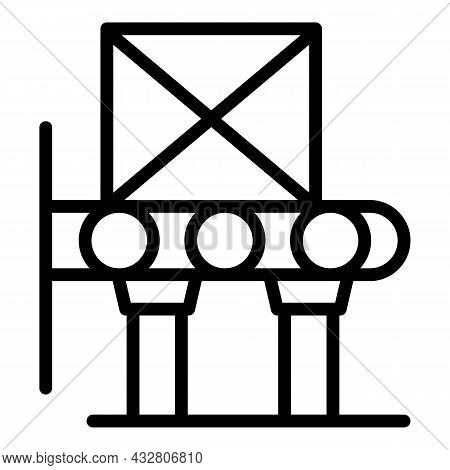 Ouput Process Icon Outline Vector. Manufacturing System. Factory Output
