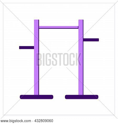 Pull Up Bar Flat Icon. Athletics And Workout Home Gym Equipment. Concept Of Pullup And Athletic Trai