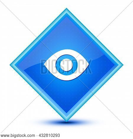 Visibility Icon Isolated On Special Blue Diamond Button Illustration