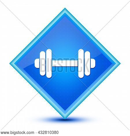 Dumbbell Icon Isolated On Special Blue Diamond Button Illustration