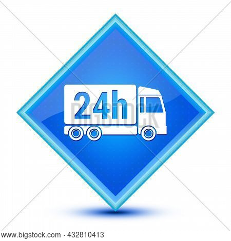 Delivery Icon Isolated On Special Blue Diamond Button Illustration