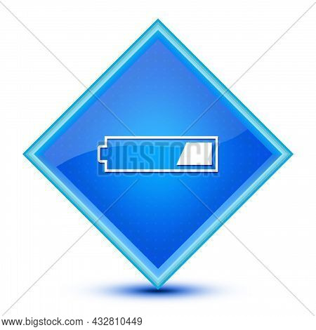 1 Third Charged Battery Icon Isolated On Special Blue Diamond Button Illustration