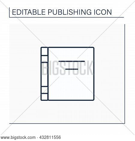 Front Cover Line Icon. Front Page In Books, Magazines. Essential Elements Is Title And Author Name.p