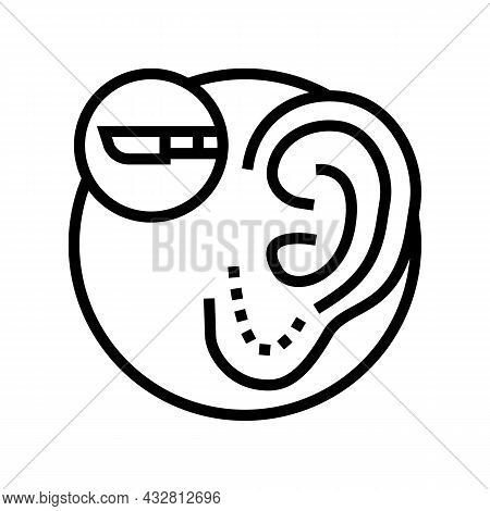 Ear Surgery Line Icon Vector. Ear Surgery Sign. Isolated Contour Symbol Black Illustration