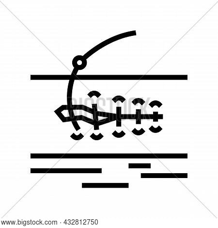 Suturing Wound Line Icon Vector. Suturing Wound Sign. Isolated Contour Symbol Black Illustration