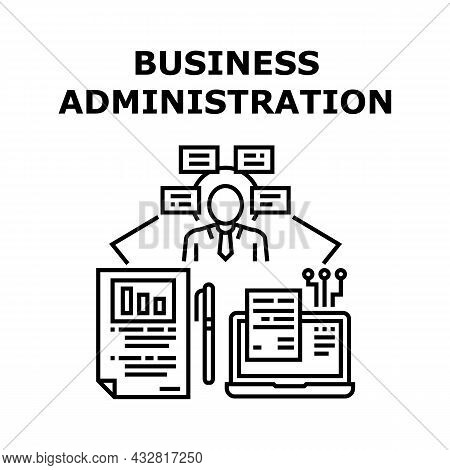 Business Administration Vector Icon Concept. Business Administration And Management, Businessman Thi