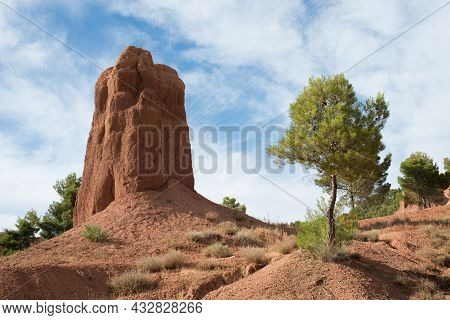 Beautiful Landscape At Parque Las Arcillas, Clay Park, Surrounding Teruel City. No People, Sunny Day