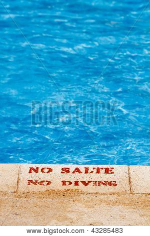 No Diving Sign