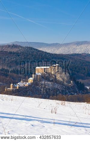 Orava castle, winter landscape, Orava region Slovakia