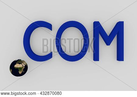 3d Illustration Of The Text .com, Where The Earth Symbolizes The Dot.
Elements Of This Image Furnish