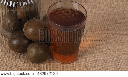 Monk Fruit Or Luo Han Guo. Dried Fruits For Healthy Sweetener Drink.