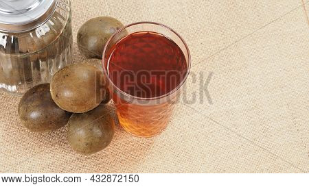 Monk Fruit Or Luo Han Guo. Dried Fruits For Healthy Sweetener Drink.