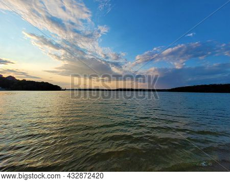 Beaver Lake (beaver Shores) Near Rogers Arkansas At Sunset