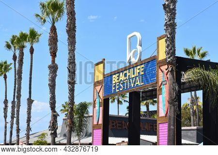 REDONDO BEACH, CALIFORNIA - 10 SEP 2021: Entrance for the BeachLife Festival.