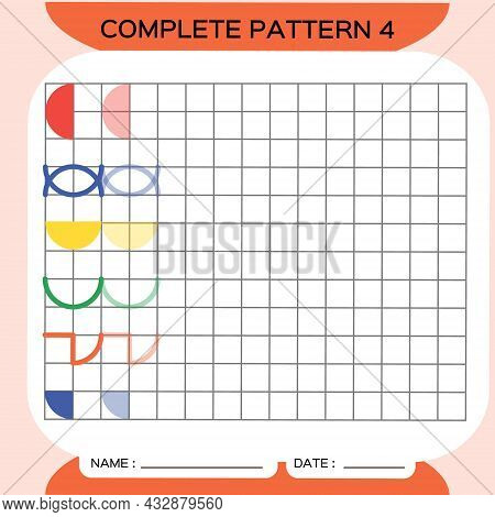 Repeat Pattern, Pazzle. Copy Picture. Special For Preschool Kids. Printable Kids Worksheet For Pract