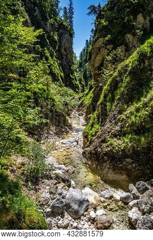 The Wild-romantic Almbachklamm In The Berchtesgaden Land Is A Popular Excursion Destination For Many