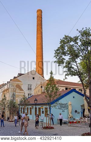 Belgrade, Serbia - August 03, 2021: People Walking At Cobblestones Skadarlija Street In Old Belgrade