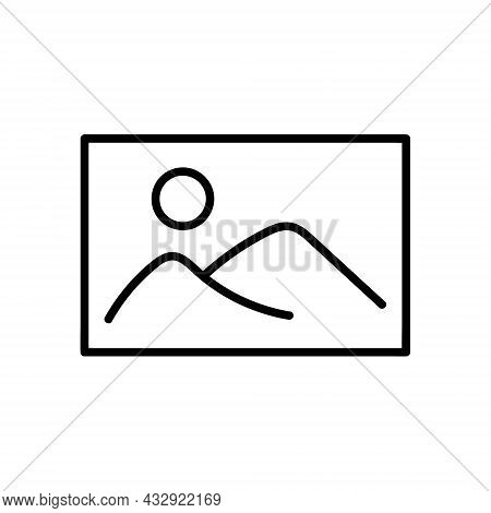 Picture Icon. Flat Pictogram For Web. Line Stroke. Simple Photo Symbol Isolated On White Background.