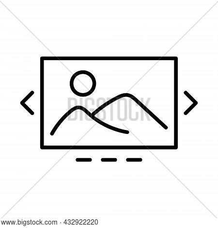 Picture Icon. Flat Pictogram For Web. Line Stroke. Simple Photo Symbol Isolated On White Background.