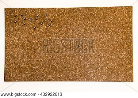 The Background Is Made Of Brown Cork With Embedded Buttons, A Bulletin Board. Backgrounds Design Tex