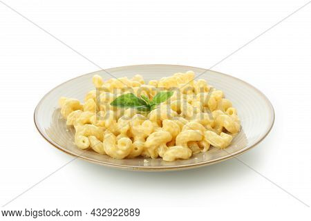 Tasty Macaroni And Cheese Isolated On White Background