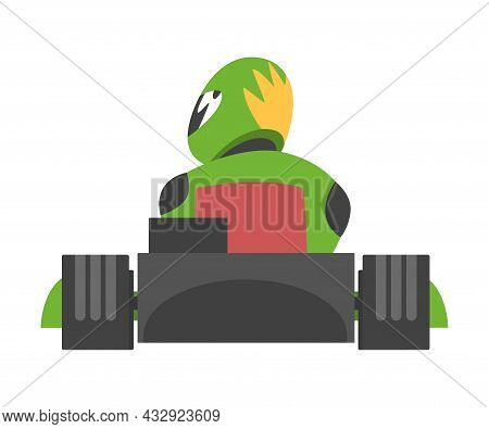 Kart Racing Or Karting With Man Racer In Open Wheel Car Engaged In Motorsport Road Extreme Driving B