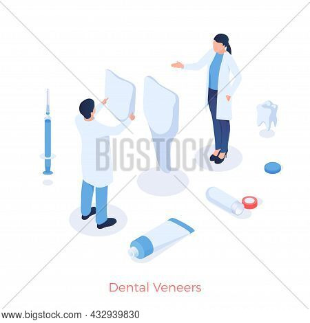 Dental Aesthetic Veneers. Dentists Put On Healthcare Cosmetic And Medical Dental Onlays. Nice Treatm