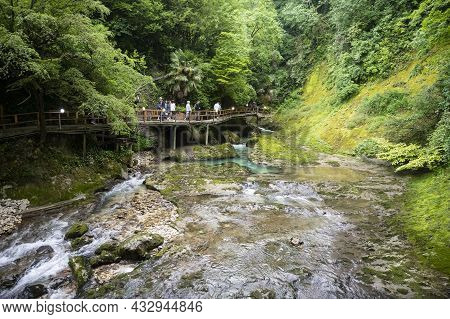 The Malaya Machara River In Chernihiv, The Republic Of Abkhazia. Cloudy Day On May 21, 2021